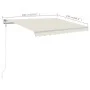 Toldo manual retráctil con postes color crema 3x2,5 m de vidaXL, Toldos - Ref: Foro24-3069897, Precio: 307,46 €, Descuento: %
