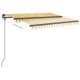 Toldo automático retráctil con postes amarillo y blanco 3x2,5 m de vidaXL, Toldos - Ref: Foro24-3070108, Precio: 409,14 €, De...