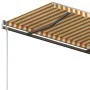 Toldo automático retráctil con postes amarillo y blanco 3x2,5 m de vidaXL, Toldos - Ref: Foro24-3070108, Precio: 409,14 €, De...