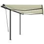 Toldo manual retráctil con LED crema 3x2,5 m de vidaXL, Toldos - Ref: Foro24-3070102, Precio: 367,39 €, Descuento: %