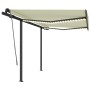 Toldo manual retráctil con LED crema 3x2,5 m de vidaXL, Toldos - Ref: Foro24-3070102, Precio: 367,08 €, Descuento: %