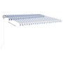 Toldo manual retráctil con postes azul y blanco 4x3 m de vidaXL, Toldos - Ref: Foro24-3069936, Precio: 539,31 €, Descuento: %