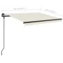 Toldo manual retráctil con LED crema 3x2,5 m de vidaXL, Toldos - Ref: Foro24-3070102, Precio: 367,39 €, Descuento: %