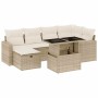 Set sofás de jardín 7 piezas y cojines ratán sintético beige en Conjuntos de jardín | Comprar online en Foru.es