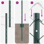 Cerca de Cadena de Eslinga con 10 Postes U Verde 1.5x10 m Acero de , Postes de cerca - Ref: Foro24-3336243, Precio: 136,31 €,...