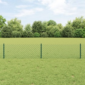 Cerca de Eslabones de Cadena con 22 postes en U Verde 0.4x25 m Acero de , Postes de cerca - Ref: Foro24-3336245, Precio: 108,...