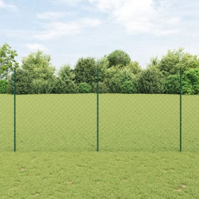 Cerca de Malla de Cadena con 22 Postes U Verde 1.6x25 m Acero de , Postes de cerca - Ref: Foro24-3336256, Precio: 256,31 €, D...