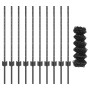 Cerca de Malla con 10 Postes en Gris 0.8x10 m de Acero de , Postes de cerca - Ref: Foro24-3336259, Precio: 88,87 €, Descuento: %