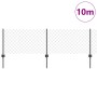 Cerca de Eslabones con 10 Postes U Gris 0.6x10 m Acero de , Postes de cerca - Ref: Foro24-3336266, Precio: 74,39 €, Descuento: %