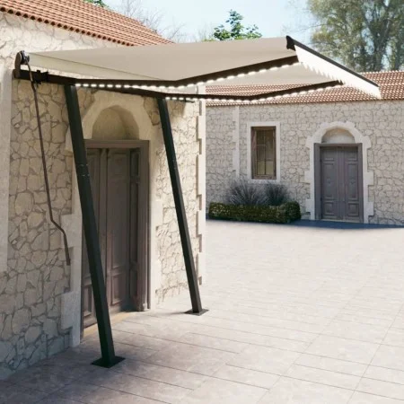 Toldo manual retráctil con LED color crema 3,5x2,5 m de vidaXL, Toldos - Ref: Foro24-3070122, Precio: 515,87 €, Descuento: %