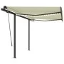 Toldo manual retráctil con LED color crema 3,5x2,5 m de vidaXL, Toldos - Ref: Foro24-3070122, Precio: 515,87 €, Descuento: %