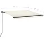 Toldo manual retráctil con LED color crema 3,5x2,5 m de vidaXL, Toldos - Ref: Foro24-3070122, Precio: 515,87 €, Descuento: %