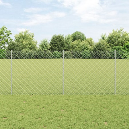 Cerca de Malla con 20 U Postes Plateados 1x10 m Acero de , Postes de cerca - Ref: Foro24-3336288, Precio: 104,16 €, Descuento: %