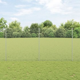 Cerca de Eslabones de Cadena con 20 postes en plata 1.6x10 m acero de , Postes de cerca - Ref: Foro24-3336292, Precio: 151,49...