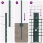 Cerca de Alambre Soldado con 11 Postes en U Verde 1x25 m Acero de , Postes de cerca - Ref: Foro24-3336480, Precio: 98,77 €, D...