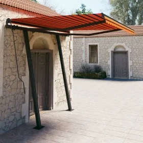 Toldo manual retráctil con postes naranja y marrón 3x2,5 m de vidaXL, Toldos - Ref: Foro24-3070100, Precio: 302,34 €, Descuen...