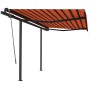 Toldo manual retráctil con postes naranja y marrón 3,5x2,5 m de vidaXL, Toldos - Ref: Foro24-3070120, Precio: 326,48 €, Descu...