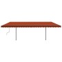 Toldo manual retráctil con postes naranja y marrón 3,5x2,5 m de vidaXL, Toldos - Ref: Foro24-3070120, Precio: 326,48 €, Descu...
