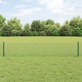 Postes de Valla 11 pcs U-Channel Verde 40 cm Acero, Valla Hexagonal Verde 0.4x50 m Acero de , Postes de cerca - Ref: Foro24-3...
