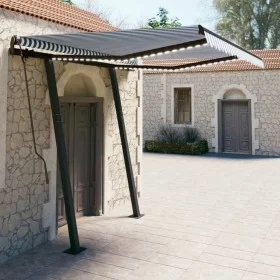 Toldo manual retráctil con LED azul y blanco 3,5x2,5 m de vidaXL, Toldos - Ref: Foro24-3070121, Precio: 519,14 €, Descuento: %