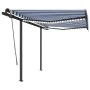 Toldo manual retráctil con LED azul y blanco 3,5x2,5 m de vidaXL, Toldos - Ref: Foro24-3070121, Precio: 519,14 €, Descuento: %