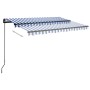 Toldo manual retráctil con LED azul y blanco 3,5x2,5 m de vidaXL, Toldos - Ref: Foro24-3070121, Precio: 501,15 €, Descuento: %