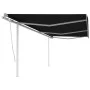 Toldo retráctil manual con postes gris antracita 6x3 m de vidaXL, Toldos - Ref: Foro24-3069999, Precio: 658,17 €, Descuento: %