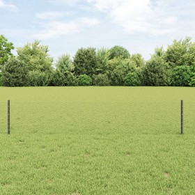 Postes de Valla 11 pcs U-Channel Gris 40 cm Acero, Valla Hexagonal Gris 0.4x50 m Acero de , Postes de cerca - Ref: Foro24-333...