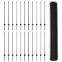 Postes de Cerca 22 pcs U-Channel Gris 120 cm Acero, Cerca Hexagonal Gris 1.2x50 m Acero de , Postes de cerca - Ref: Foro24-33...
