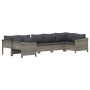 Set de muebles de jardín 7 pzas y cojines ratán sintético gris de vidaXL, Conjuntos de jardín - Ref: Foro24-3187302, Precio: ...