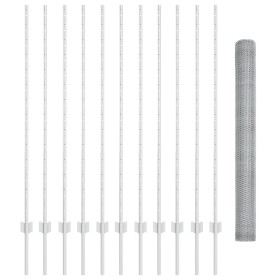 Poste de Cerca 22 pcs U-Channel 140 cm Acero Galvanizado, Cerca Hexagonal 1.4x25 m Acero Galvanizado de , Postes de cerca - R...