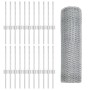 Postes de Valla 11 pcs U-Channel 40 cm Acero Galvanizado, Valla Hexagonal 0.4x50 m Acero Galvanizado de , Postes de cerca - R...