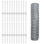 Postes de Cerca 11 pcs U-Channel 40 cm de Acero Galvanizado, Cerca Hexagonal 0.4x50 m de Acero Galvanizado de , Postes de cer...