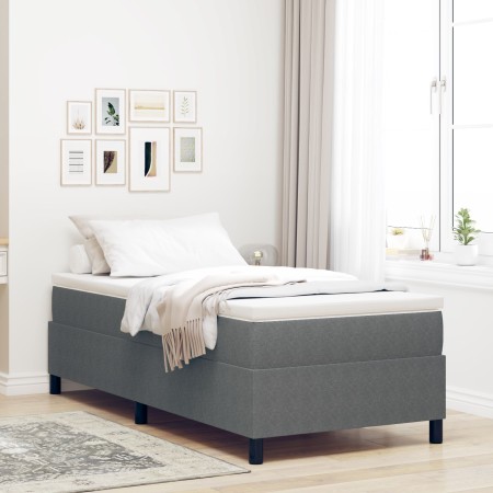 Cama con somier Gris Claro 100x200 cm Tela de pana de , Camas y somieres - Ref: Foro24-3337392, Precio: 101,56 €, Descuento: %