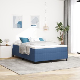 Cama con base de resortes Azul 140x200 cm Tela de pana de , Camas y somieres - Ref: Foro24-3337410, Precio: 124,88 €, Descuen...