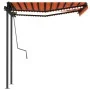 Toldo manual retráctil con LED naranja y marrón 3x2,5 m de vidaXL, Toldos - Ref: Foro24-3070105, Precio: 362,85 €, Descuento: %