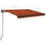 Toldo manual retráctil con LED naranja y marrón 3x2,5 m de vidaXL, Toldos - Ref: Foro24-3070105, Precio: 362,85 €, Descuento: %