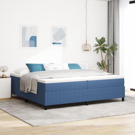 Cama Box Spring Azul 200x200 cm Tela de Corduroy de , Camas y somieres - Ref: Foro24-3337430, Precio: 145,26 €, Descuento: %