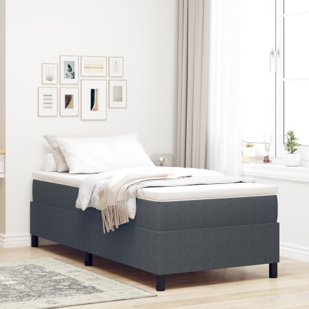 Cama Base con Colchón Gris Oscuro 100 x 200 cm Tela de Corduroy de , Camas y somieres - Ref: Foro24-3337448, Precio: 277,78 €...
