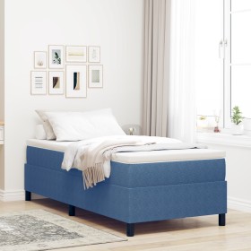 Cama con Base con Colchón Azul 100x200 cm Tela de Pana de , Camas y somieres - Ref: Foro24-3337450, Precio: 273,44 €, Descuen...