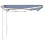 Toldo automático LED sensor de viento azul y blanco 4,5x3,5 m de vidaXL, Toldos - Ref: Foro24-3070051, Precio: 789,56 €, Desc...