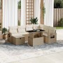 Set de sofás de jardín y cojines 8 piezas ratán sintético beige en Conjuntos de jardín | Comprar online en Foru.es