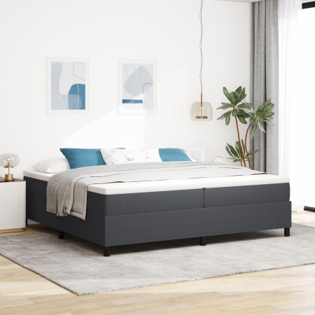 Cama con Somier y Colchón Gris Oscuro 200x200 cm Tela de Corduroy de , Camas y somieres - Ref: Foro24-3337483, Precio: 502,11...