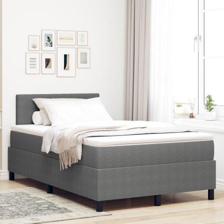 Cama con Box Spring con Colchón Gris Claro 120x200 cm Tela de Pana de , Camas y somieres - Ref: Foro24-3337507, Precio: 371,8...