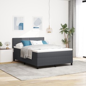 Cama con Base con Colchón Gris Oscuro 140x200 cm Tela de Pana de , Camas y somieres - Ref: Foro24-3337516, Precio: 441,29 €, ...
