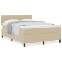 Cama con Somier con Colchón Verde Claro Gris 140x200 cm Tela de Terciopelo de , Camas y somieres - Ref: Foro24-3337518, Preci...