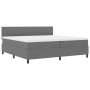 Cama Box Spring con Colchón Gris 200x200 cm Tela de Pana de , Camas y somieres - Ref: Foro24-3337527, Precio: 596,34 €, Descu...
