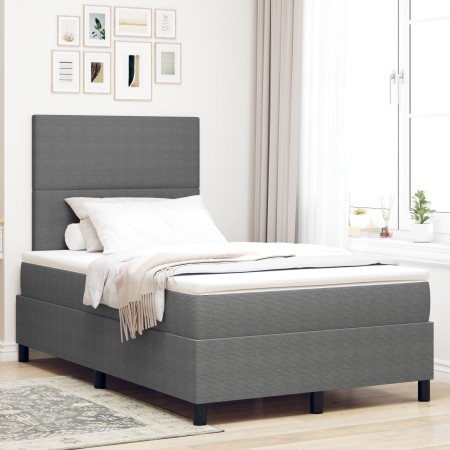 Cama con Somier con Colchón Gris Claro 120x200 cm Tela de Corduroy de , Camas y somieres - Ref: Foro24-3337551, Precio: 432,3...