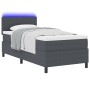 Cama con Base de Resortes con Colchón & Luz LED Gris Oscuro 90x200 cm Tela de Pana de , Camas y somieres - Ref: Foro24-333758...