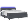 Cama con somier con colchón y luz LED gris oscuro tela de corduroy de , Camas y somieres - Ref: Foro24-3337612, Precio: 530,1...